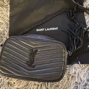 Saint Laurent Black Leather Card Holder